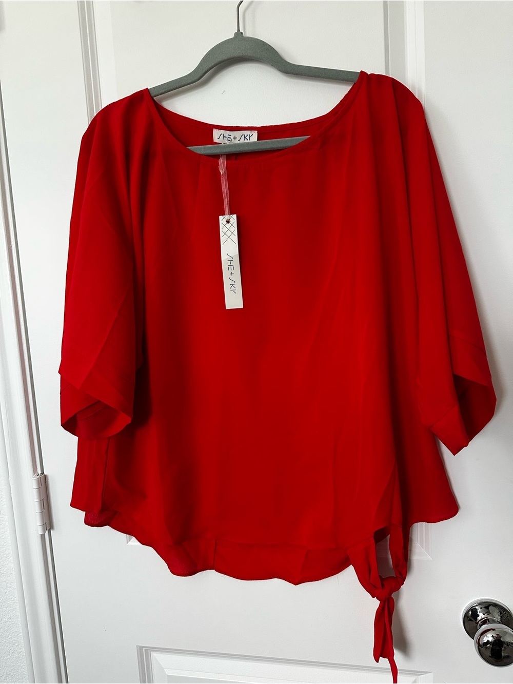 She + Sky Side-Tie Blouse